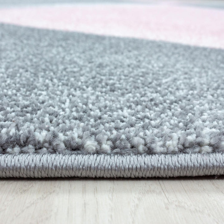 Carpetsale24 Designer Teppich Modern Abstrakt Gemustert – Pink und Grau – Wohnzimmerteppich für mode
