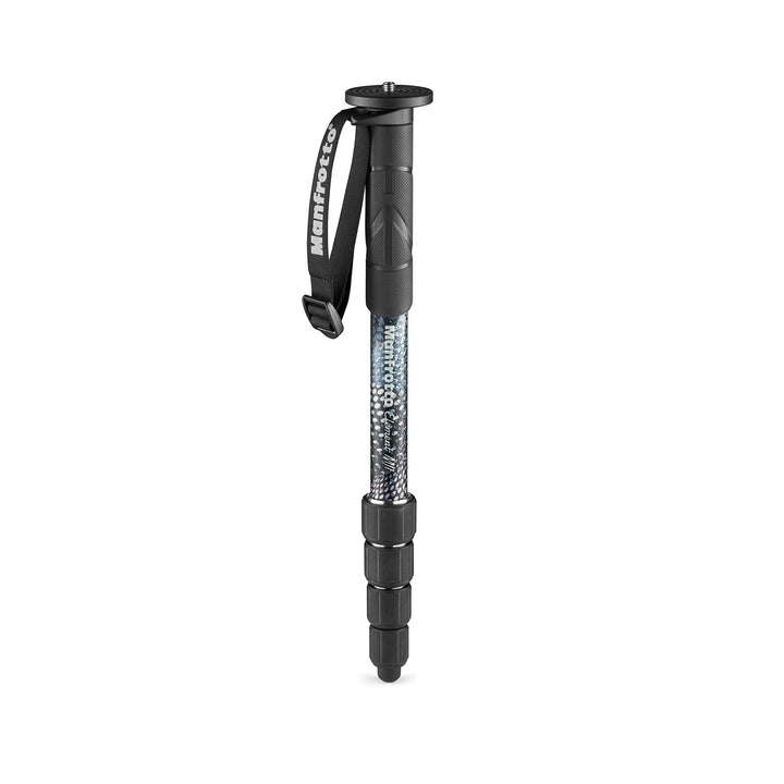 Manfrotto Element MII MMELMIIA5BK, leichtes Alu-Reise-Einbeinstativ, 5 Segmente, Handgelenkschlaufe,