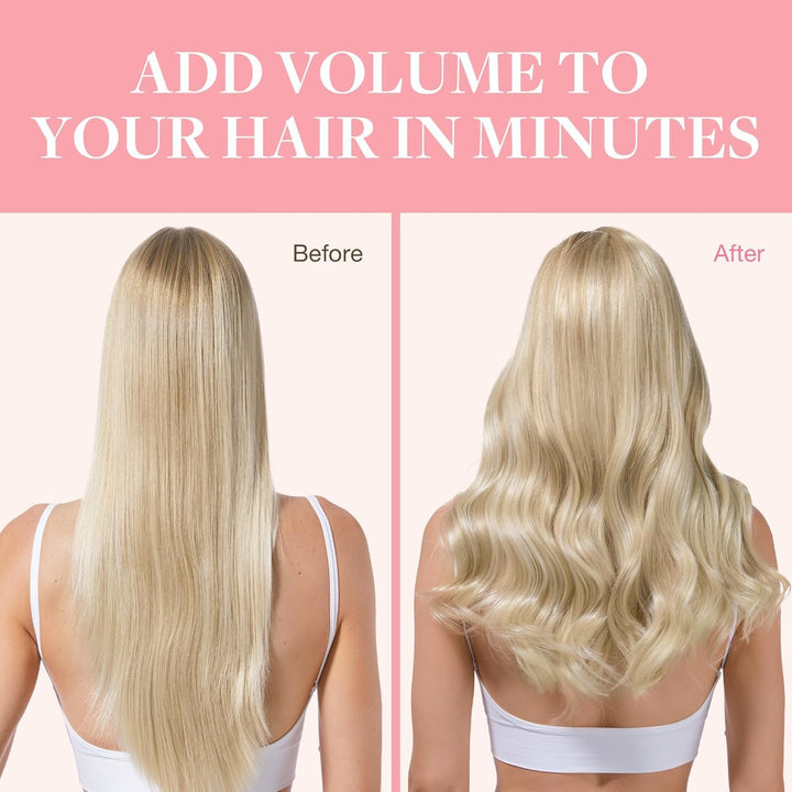 GOO GOO Clip in Extensions Echthaar, Echthaar Extensions Clip, 40cm 120g 7pcs, Extensions Echthaar,