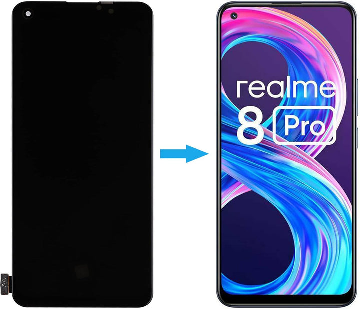Duotipa Display Kompatibel mit Realme 8 Pro, RMX3081 6.4" Super AMOLED Display Bildschirm Digitizer