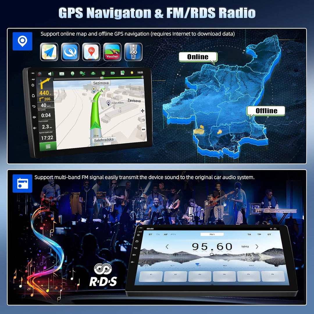 CAMECHO Android 15 Qualcomm 8 Core 4G+64G Autoradio für Benz A Klasse A160 A180/B-Class B200 2008-20