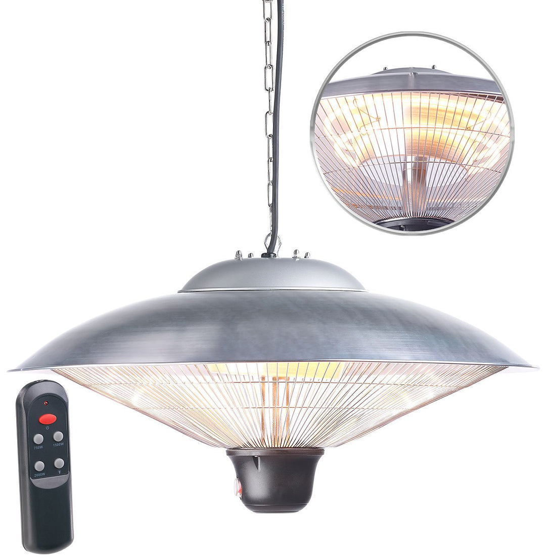 Semptec Urban Survival Technology Deckenheizstrahler: IR-Decken-Heizstrahler mit LED-Licht, Fernbedi