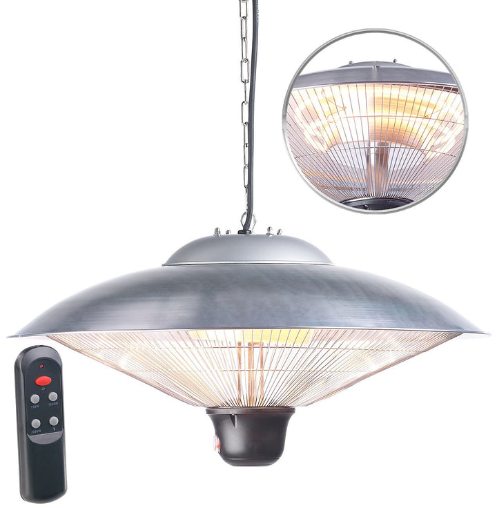 Semptec Urban Survival Technology Deckenheizstrahler: IR-Decken-Heizstrahler mit LED-Licht, Fernbedi