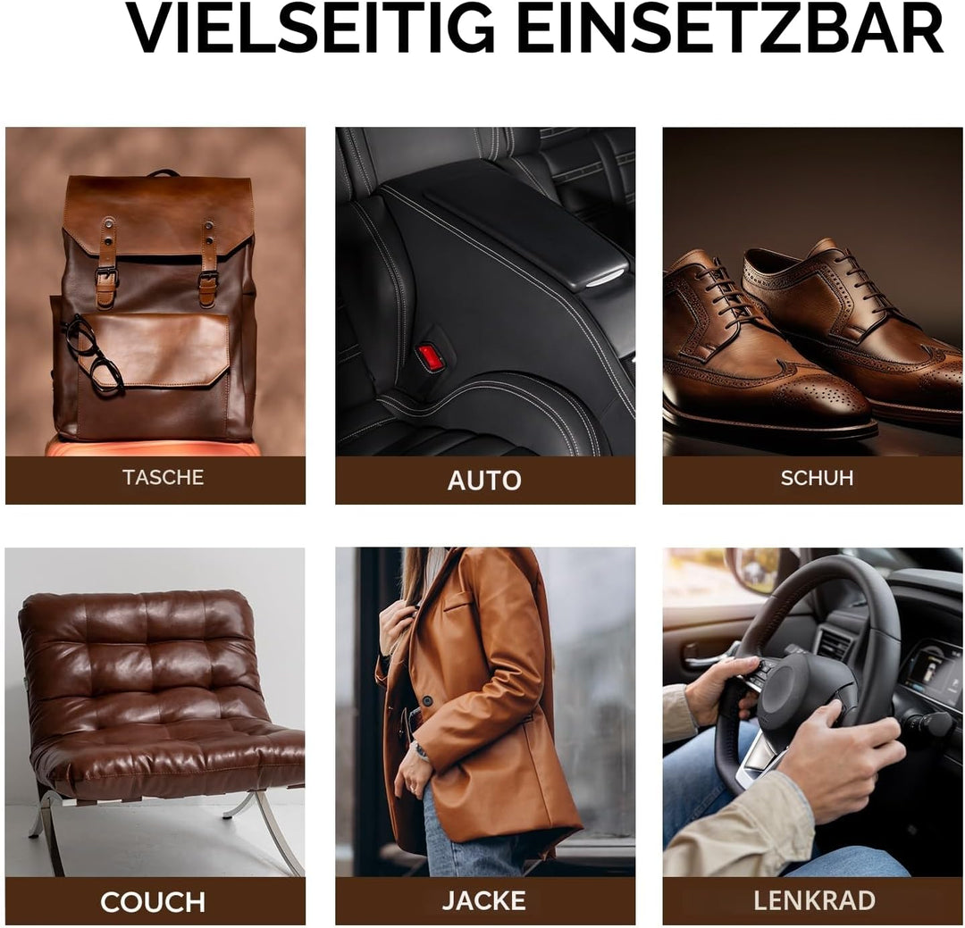 Funto Acryl Lederfarbe Set 12 Farben mit Lederreiniger, 2 Acryl-Glanzlacken, 5 Nylonbürsten, einem r