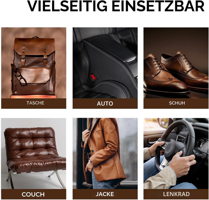 Funto Acryl Lederfarbe Set 12 Farben mit Lederreiniger, 2 Acryl-Glanzlacken, 5 Nylonbürsten, einem r