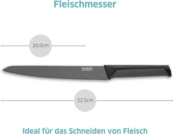 Kuppels BLACK Fleischmesser, 20 cm, gehärteter Klingenstahl, rostfrei