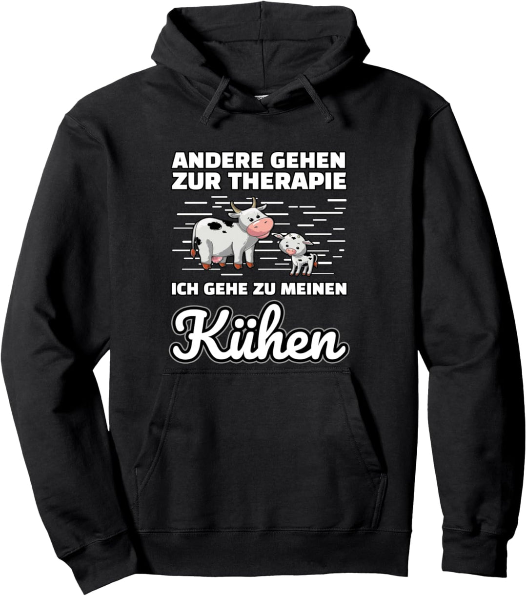 Kuh Therapie lustiger Spruch Pullover Hoodie