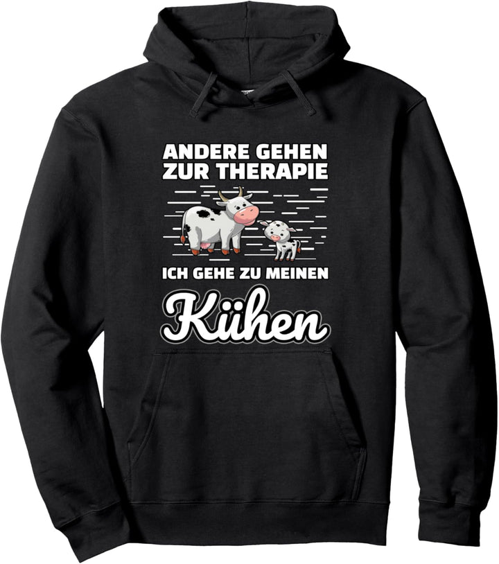 Kuh Therapie lustiger Spruch Pullover Hoodie