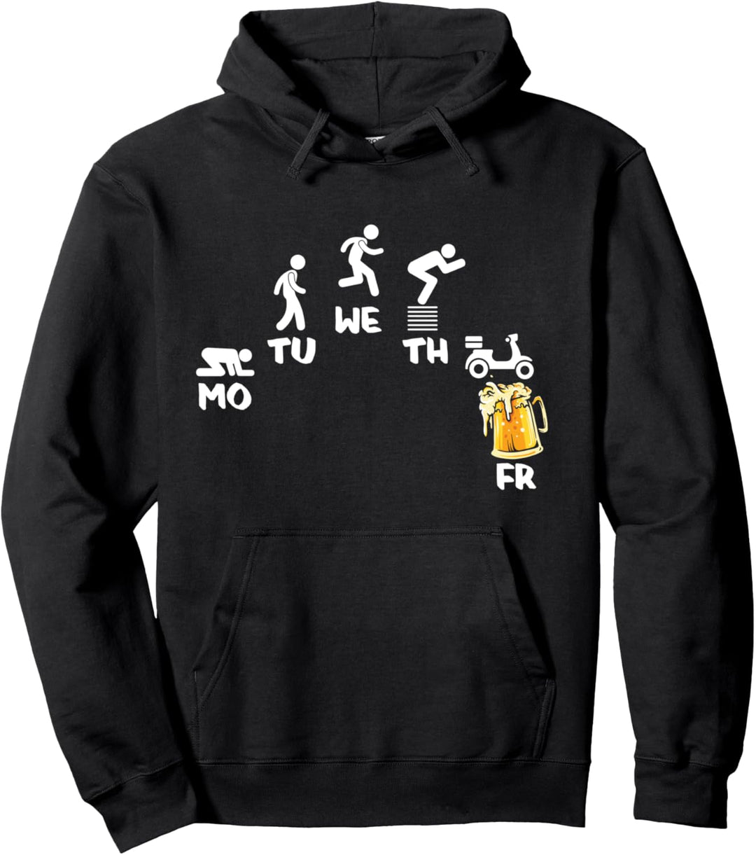 Motorroller Mofa Moped Scooter Rollerfahrer - Bier Roller Pullover Hoodie