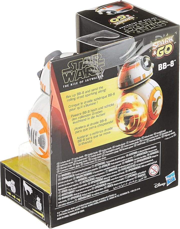 Star Wars Spark and Go BB-8 Rolling Astromech Droid The Rise of Skywalker Rev-and-Go Sparking Toy, T