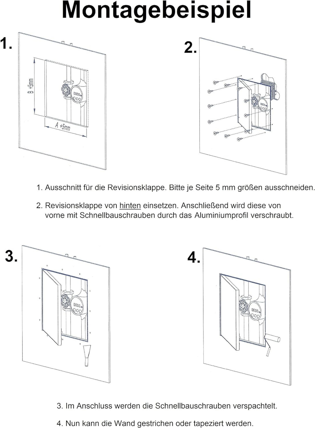 Awenta - KRAL3 Revisionsklappe - Revisionstür - Deckel - Wartungs-, Inspektionsklappe - mit Druckver