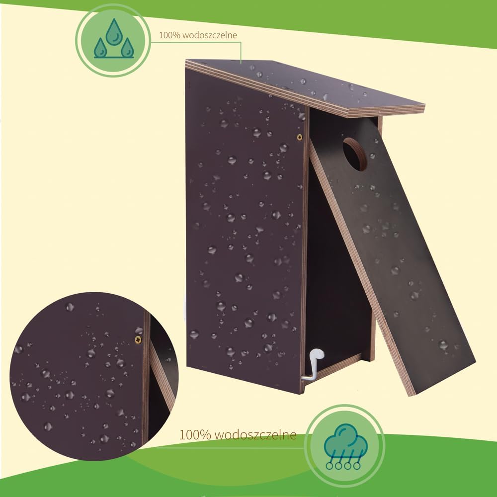 Vogelhaus Wetterfest Nistkasten für Wildvögel/Gartenvögel 31x14x14cm - Stabiler Vogelhäuser für Drau