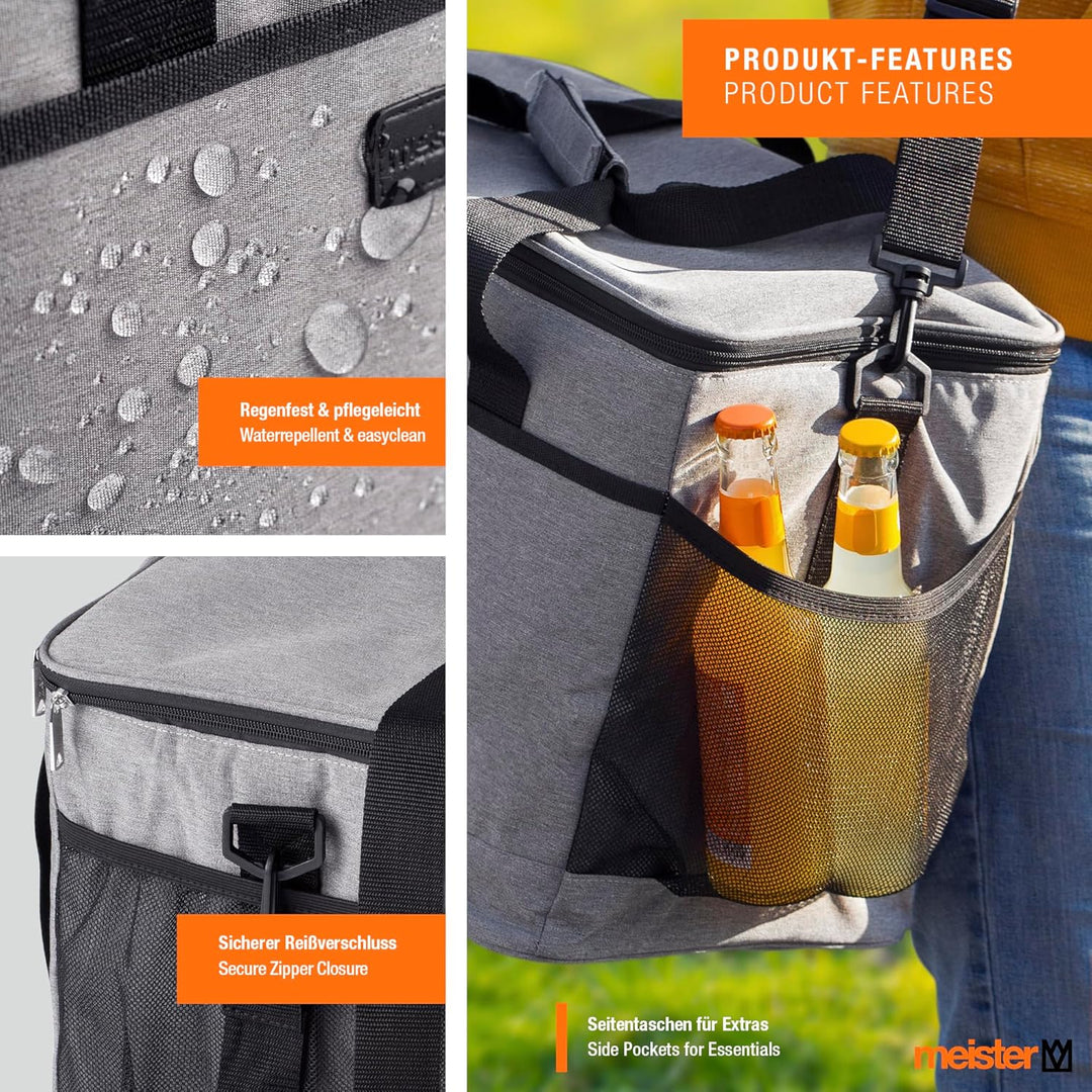 Meister Kühltasche 40 x 26 x 31 cm - 32 Liter Fassungsvermögen - Kühlende Isolierung - Mit Schultert