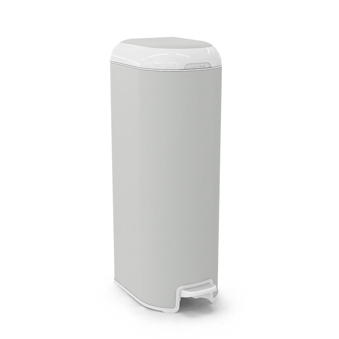 Diaper Genie Platinum Edelstahl Windeleimer mit Fusspedal, neuartiges System mit abreissbaren Beutel