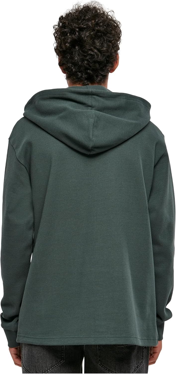 Urban Classics Herren Oversized Waffle Hoody M Bottlegreen, M Bottlegreen