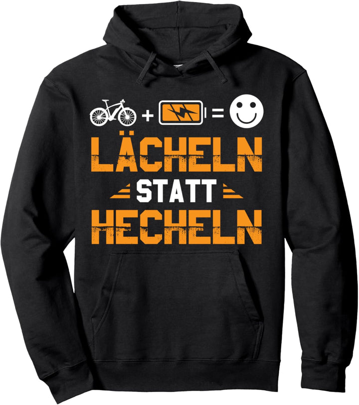 E-Bike Lächeln Statt Hecheln Elektro Fahrrad Lustig Pullover Hoodie
