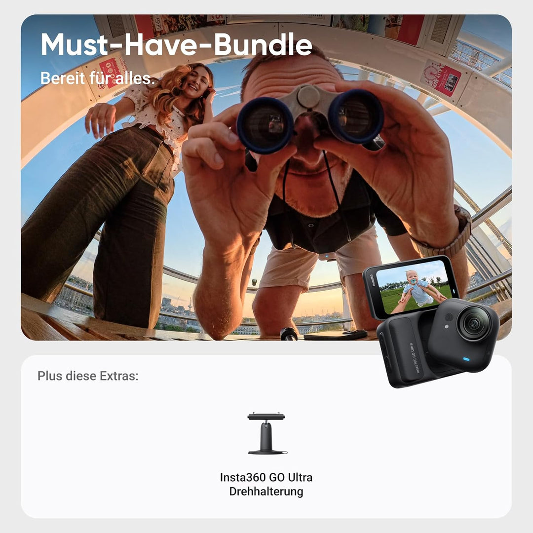 Insta360 GO Ultra Must-Have-Bundle Nachtschwarz- freihändige 4K Mini-Cam, leicht &amp; mobil, top bei we