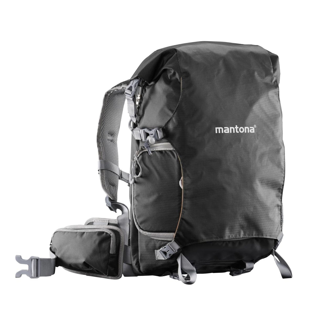 Mantona 20586 ElementsPro 30 Outdoor Rucksack (inkl. abnehmbarem Hüftgurt und Regenhülle, geeignet f