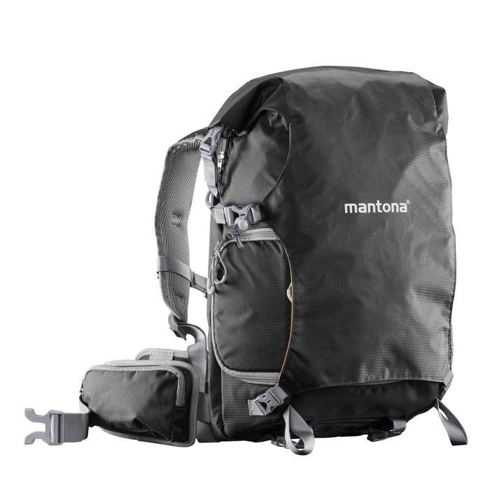 Mantona 20586 ElementsPro 30 Outdoor Rucksack (inkl. abnehmbarem Hüftgurt und Regenhülle, geeignet f