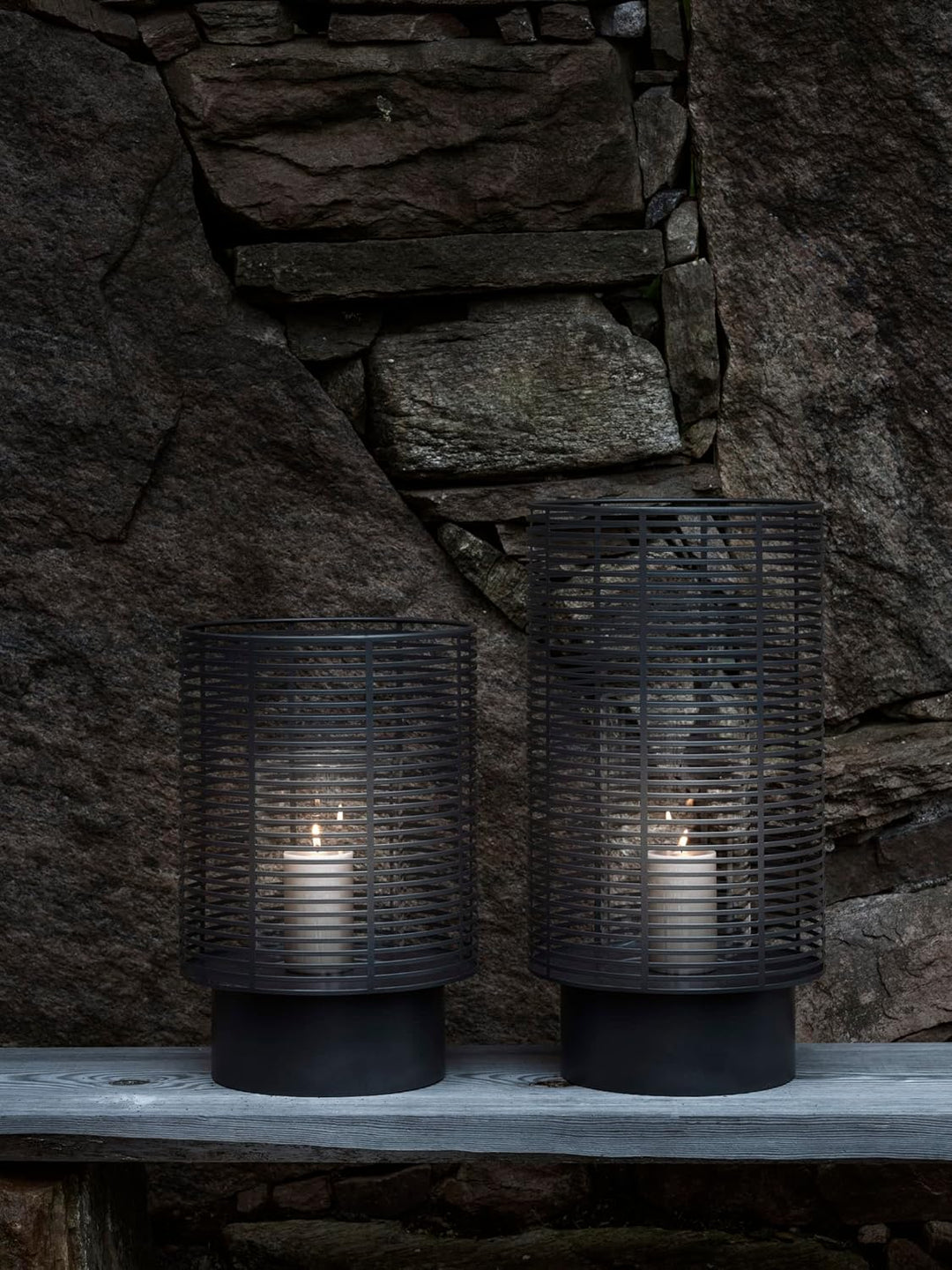 blomus Outdoor Laterne -Olea- | Windlicht aus Edelstahl mit Glaszylinder | Farbe Silber | Grösse L Ø