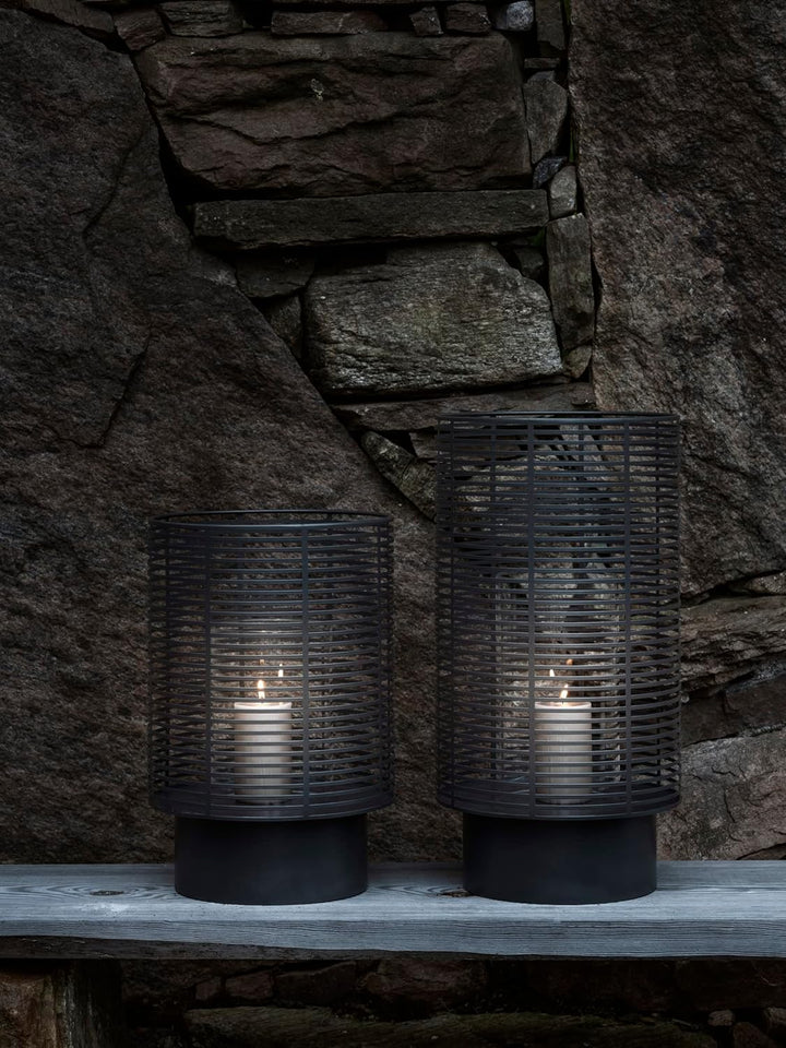 blomus Outdoor Laterne -Olea- | Windlicht aus Edelstahl mit Glaszylinder | Farbe Silber | Grösse L Ø