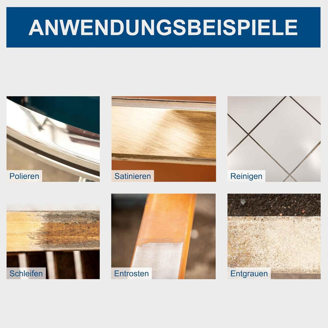 Scheppach Satiniermaschine MRS1300 mit Softstart & 1300W Leistung | inkl. Messingdrahtbürste & Kunst