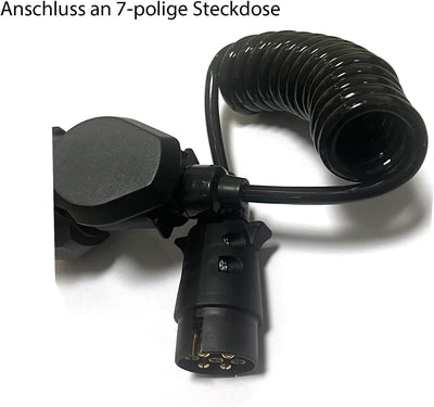 Adapter Stecker Spiralkabel 7 Polig auf 7-polig Adapterkabel Anhänger Verlängerungskabel 2m männlich