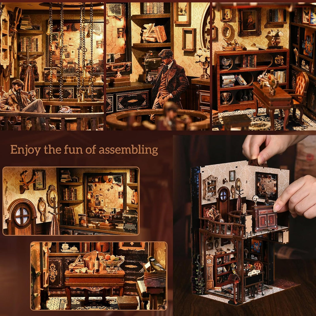 Book Nook Kit, DIY Miniatur Haus Puppenhaus Bausatz Bücherregal Deko für Jugendliche und Erwachsene（