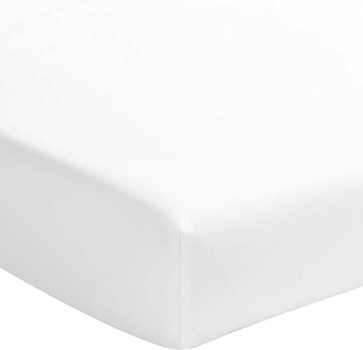 ESSIX D 68-10001-526013 SXU Spannbettlaken, Satin-Baumwolle, einfarbig, 140 x 200 cm, Weiss 140 x 20