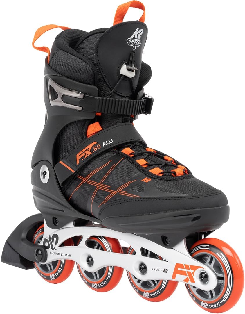 K2 Herren F.i.t. 80 Alu Inline Skates EU: 40.5 (UK: 7 / US: 8) black - red, EU: 40.5 (UK: 7 / US: 8)