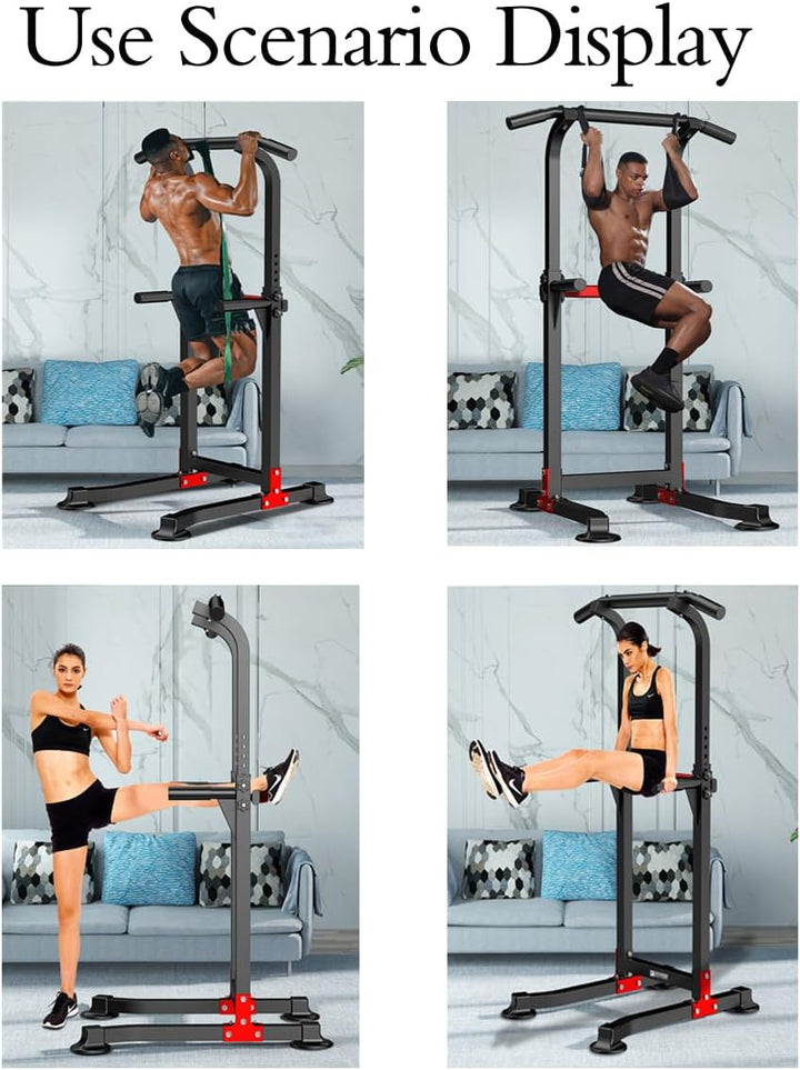 EASY BIG Power Tower Dip Station Pull Up Bar - Mehrzweck-Heimtrainingsgerät mit Verstellbarer Höhe u