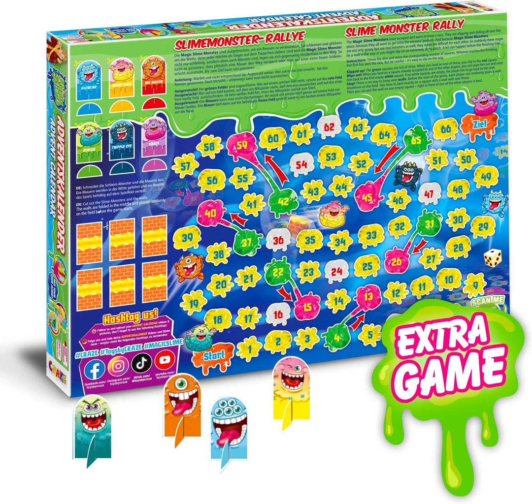 MAGIC SLIME ADVENTSKALENDER Kinder - Weihnachtskalender mit Schleim für Mädchen & Jungen, Spielzeugk