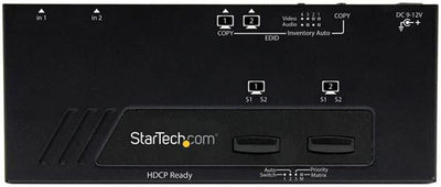 StarTech.com 2x2 Port HMDI Switch/Verteiler - Automatische Umschaltung mit Fernbedienung - 1080p - 2