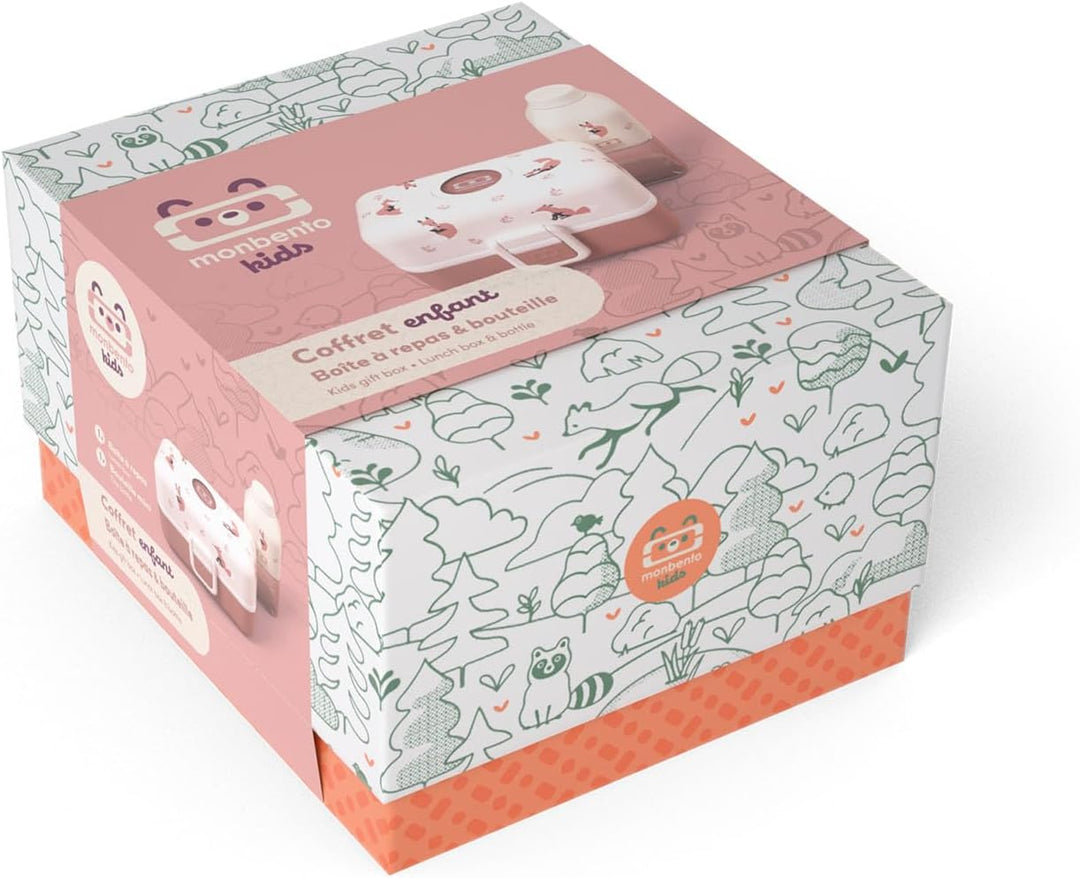 monbento - Geschenkbox Kinder Mittagessen - Mit Brotdose MB Tresor Fox, Trinkflasche MB Positive S -