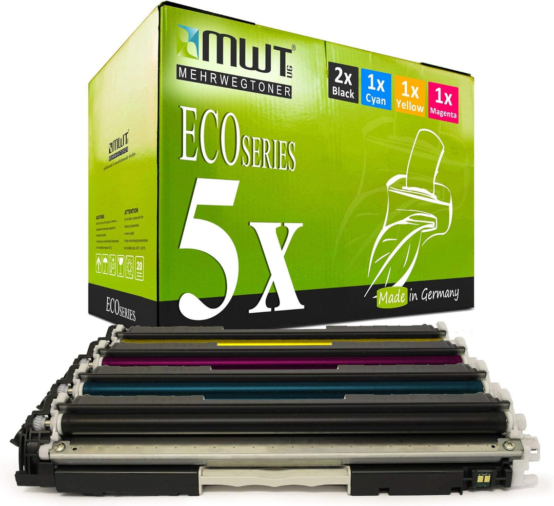 5X MWT Toner kompatibel für Canon I-Sensys LBP 7010 7018 c ersetzt 729 Black Cyan Magenta Yellow