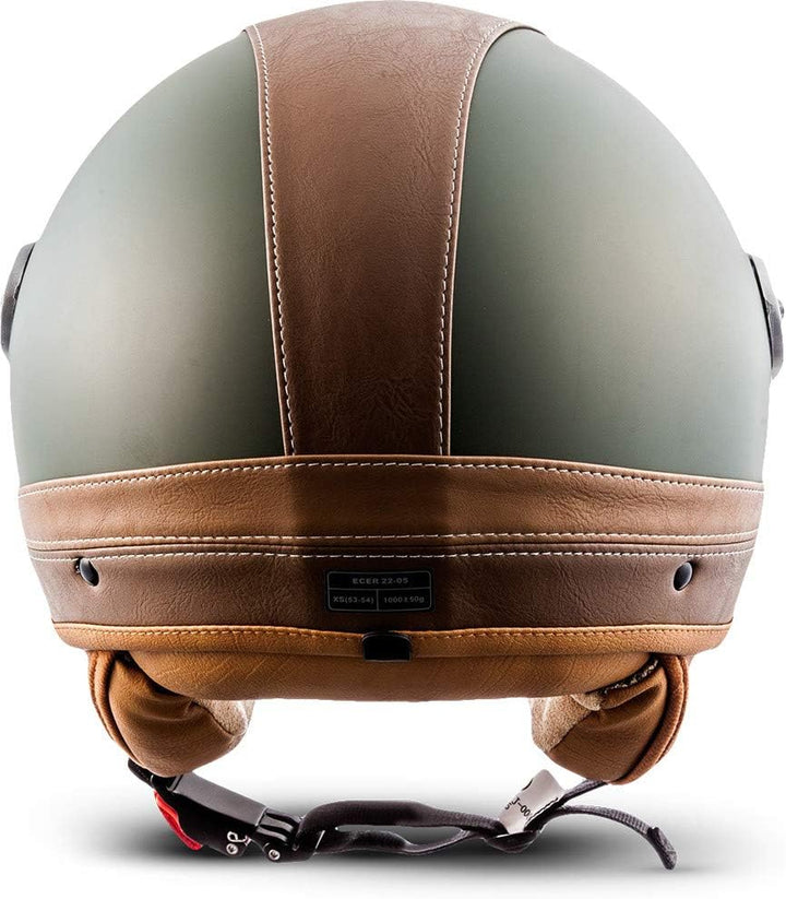Soxon® SP-325 Urban „Green“ · Jet-Helm · Motorrad-Helm Roller-Helm Scooter-Helm Moped Mofa-Helm Chop