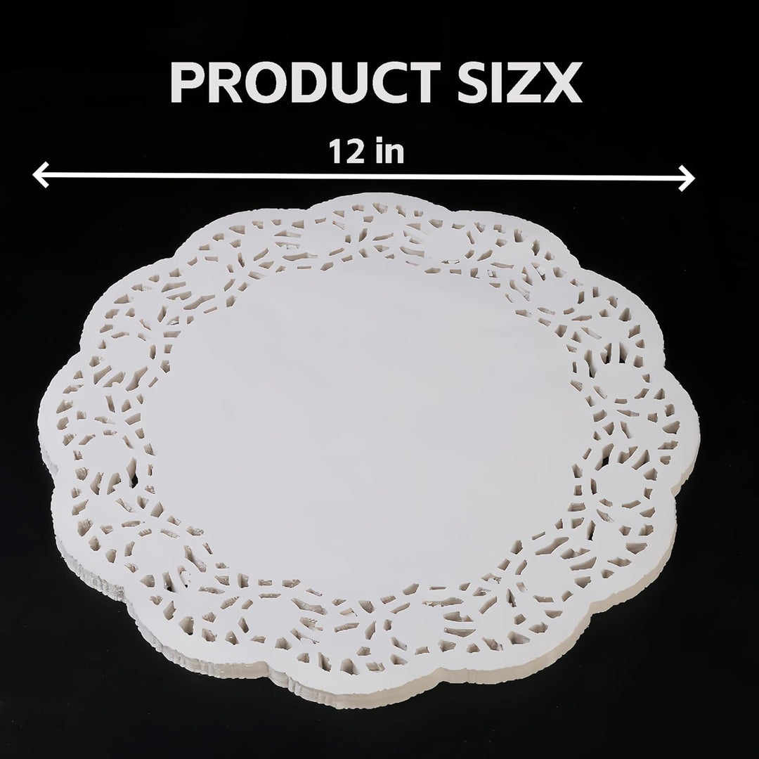 LJY Runde Papierdeckchen mit weisser Spitze, für Kuchen, Verpackung, Hochzeit, Geschirr, Dekoration,