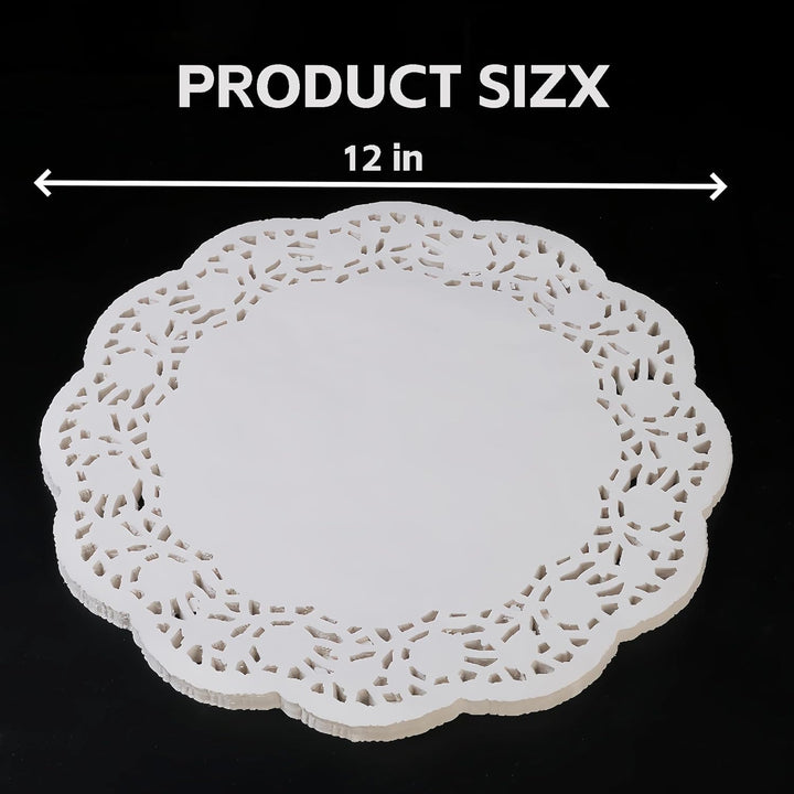 LJY Runde Papierdeckchen mit weisser Spitze, für Kuchen, Verpackung, Hochzeit, Geschirr, Dekoration,