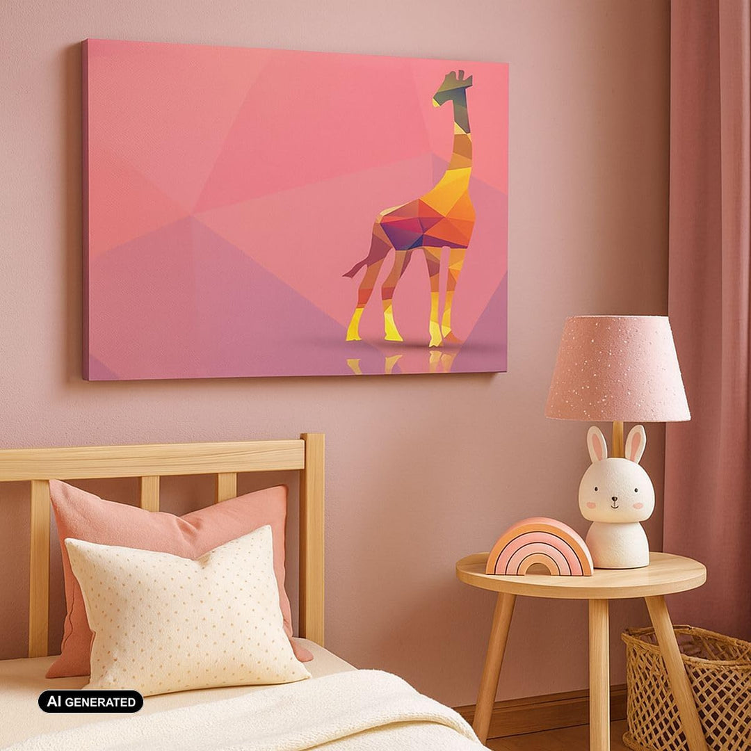 ARTTOR Bilder auf Leinwand 100x70cm Leinwandbild Giraffe modern Grafik Gross Wanddeko Bild Schlafzim