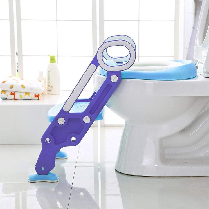 Toilettensitz Kinder mit Treppe, Kinder Toilettensitz Toilettentrainer, Weicher WC Sitz, Faltbar Kin