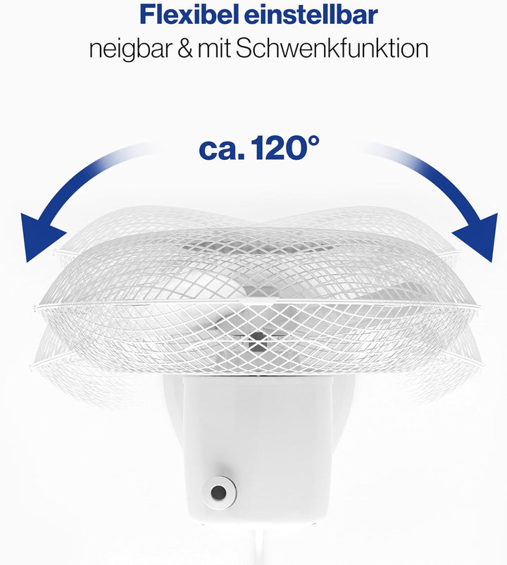 Clatronic Ventilator für Tisch / Tischventilator VL 3601; Mini-Fan für Schlafzimmer, Büro, Wohnmobil