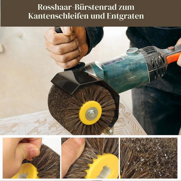 Schleifbürsten, 120x100mm Rosshaarbürste, Polierbürste zum Holzverarbeitung, Grit Bürste Bristle Bür
