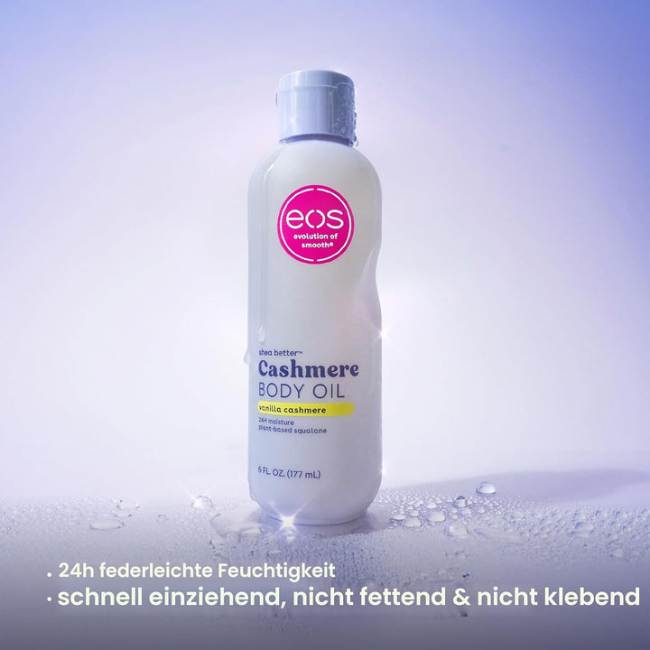 eos Körperöl mit Vanille-Kaschmir und Kaschmir-Hydratation 24 Stunden Pflanzensqualan zur Beruhigung