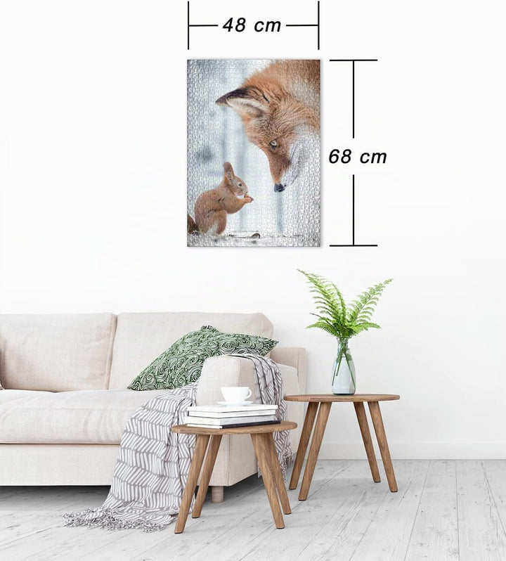 Ulmer Puzzleschmiede - Puzzle „Fleissig &amp; Schlau“ - Pfiffiges 1000 Teile Tierpuzzle – Eichhörnchen u