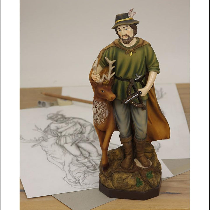 FADEDA Hlg. Hubertus/Höhe:30 cm/handbemalt/detailgetreue Krippen Figuren - Weihnachten Tisch Dekorat