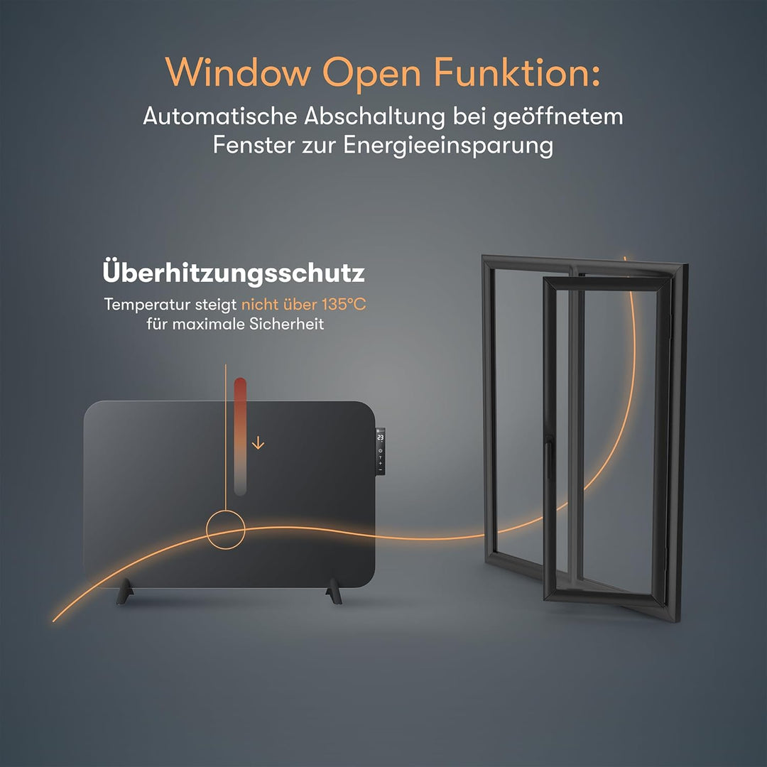 BR Bringer Metall Infrarotheizung 450 Watt mit Smart Thermostat und Fernbedienung, WIFI und App - al