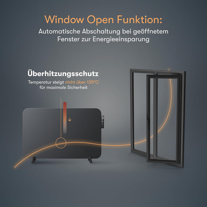 BR Bringer Metall Infrarotheizung 450 Watt mit Smart Thermostat und Fernbedienung, WIFI und App - al