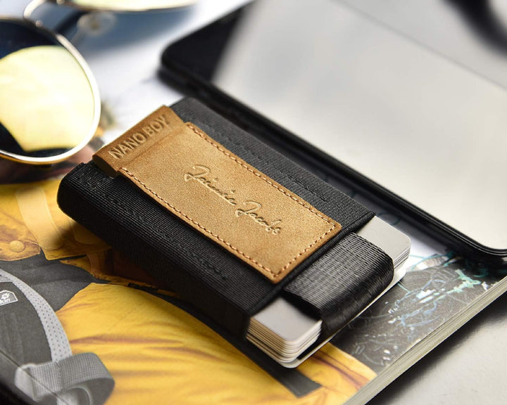 Jaimie Jacobs Nano Boy Mini Wallet, Mini Geldbörse aus Textil, Kleiner Geldbeutel, Slim Wallet mit Z