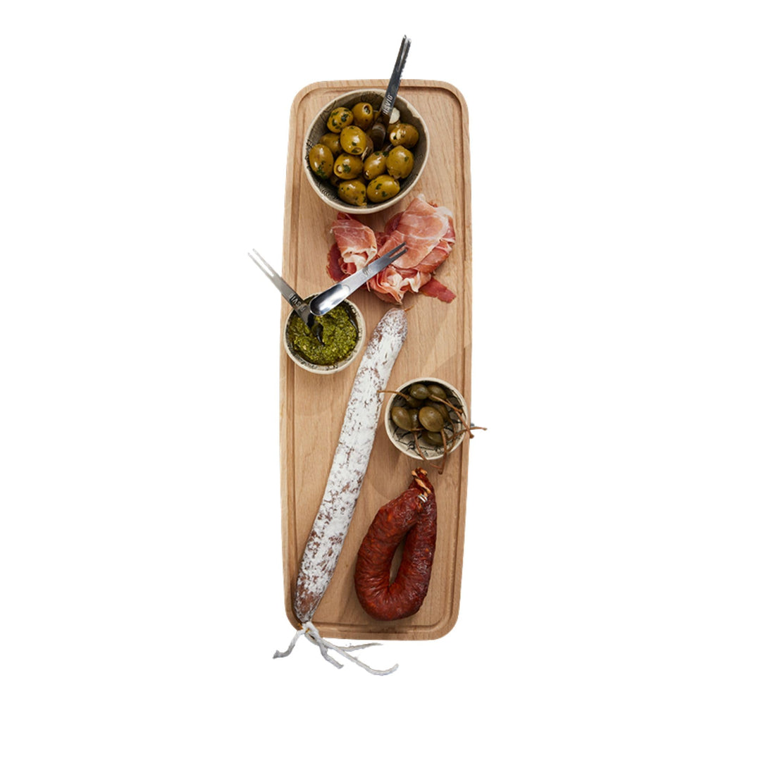 Quaarc Tapas Servierbrett (54x18 cm) – Premium Eiche Servierplatte für Antipasti, Käse & Snacks – Er