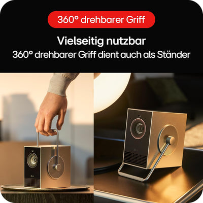 LG Electronics HU710PB CineBeam Q Laser Kompakter 4K UHD Projektor, bis 304,8 cm (120 Zoll), 500 Lum